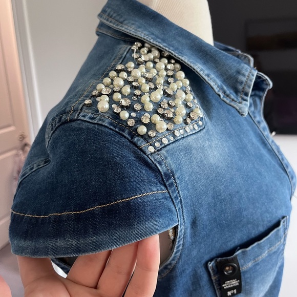 Fancy jeans dress with Swarovski stones , very comfortable material. - Picture 6 of 8